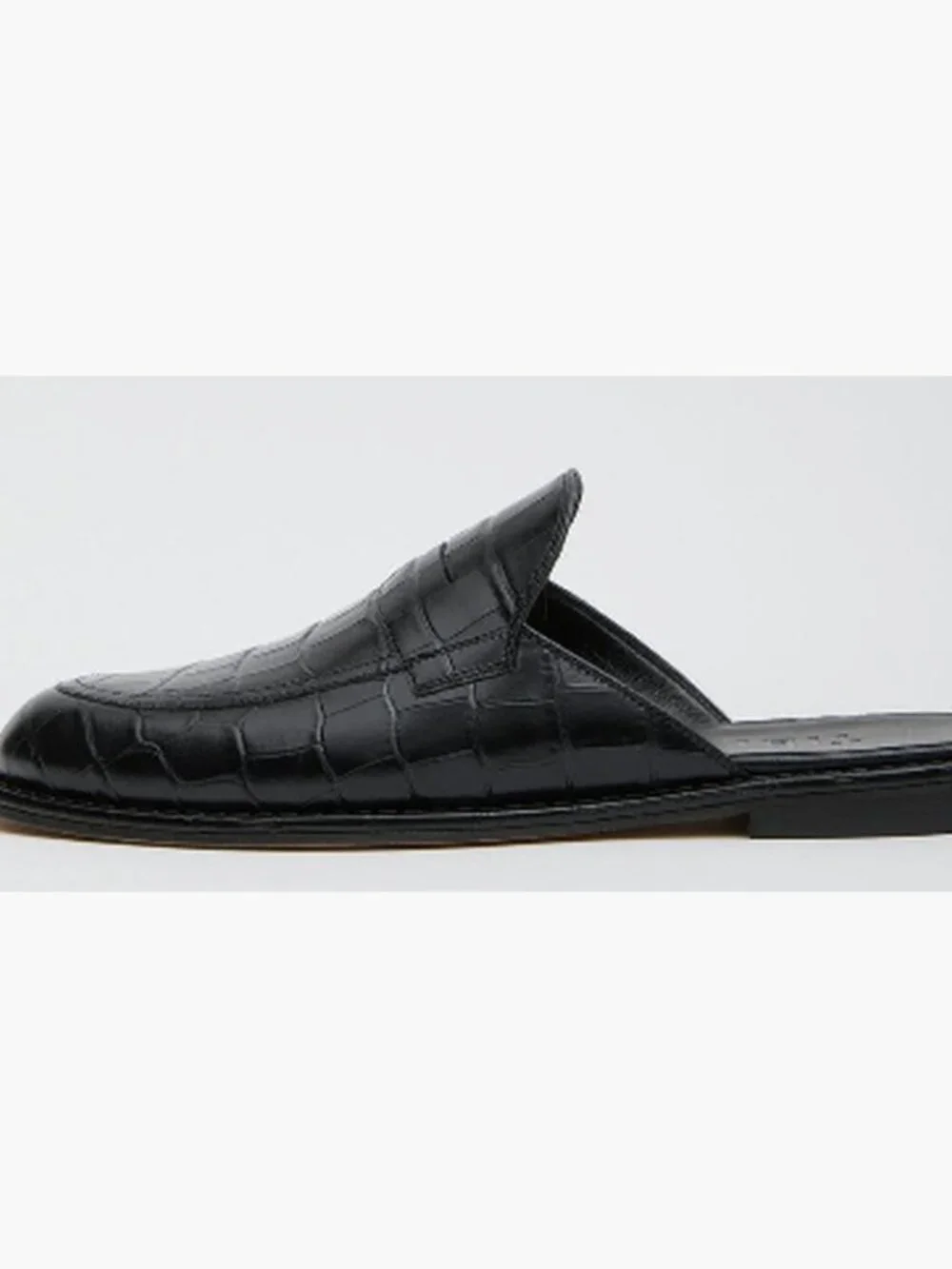 NWT $495!! TIBI Herbert Slide Black Crocodile Embossed 41
